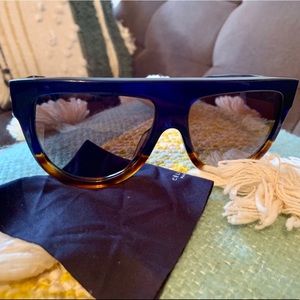 Celine Shadow Blue Havana Brown Sunglasses